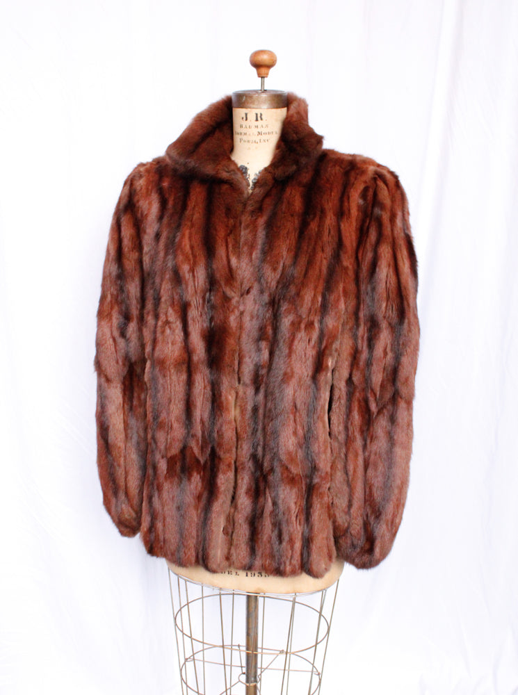1940s Marmot Fur Cape with Muff - o/s