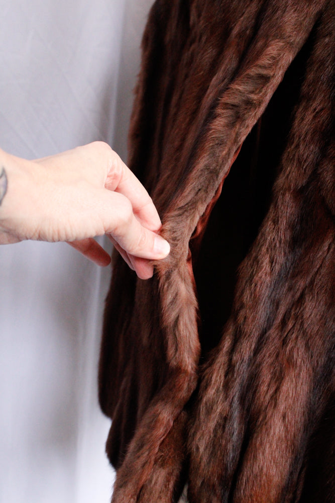 1940s Marmot Fur Cape with Muff - o/s