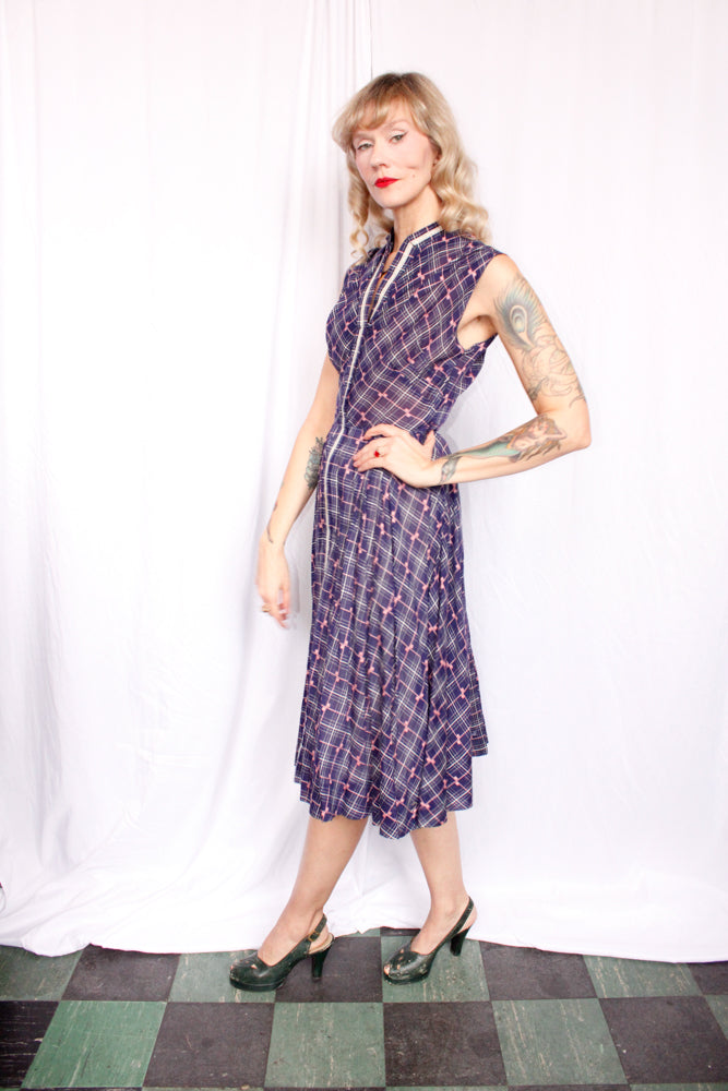 1950s R&K Originals Purple Day Dress - Small
