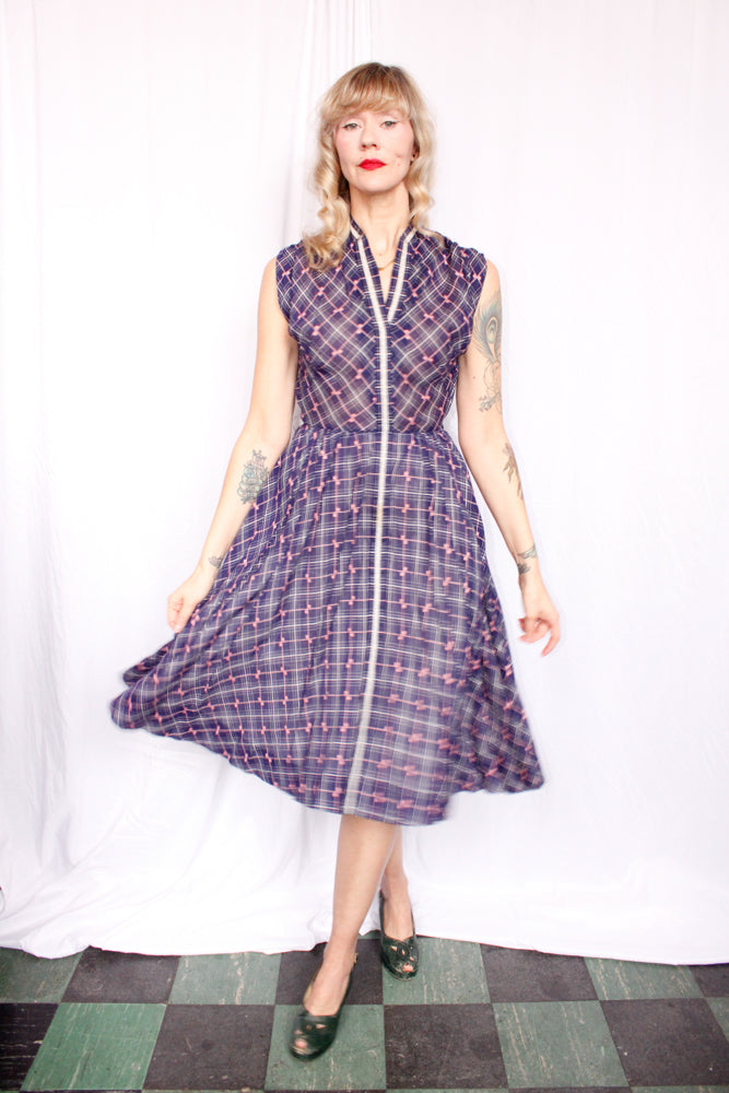 1950s R&K Originals Purple Day Dress - Small