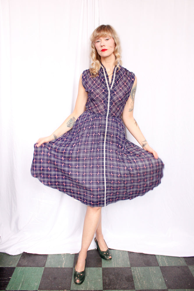 1950s R&K Originals Purple Day Dress - Small