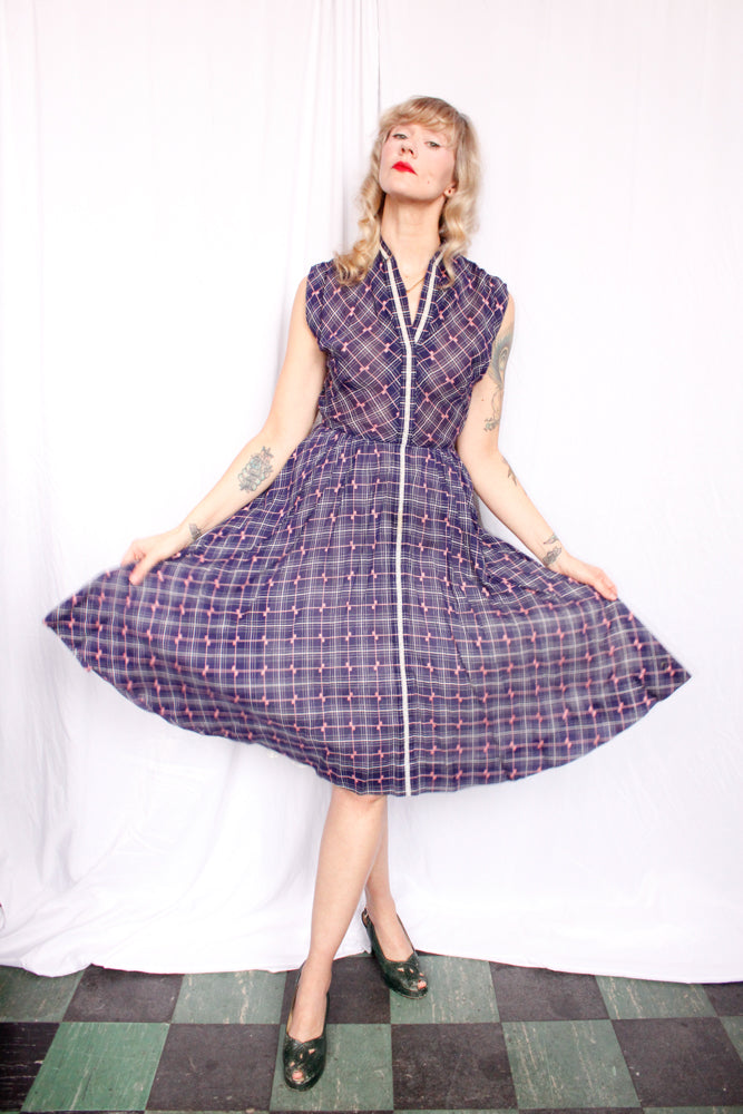 1950s R&K Originals Purple Day Dress - Small