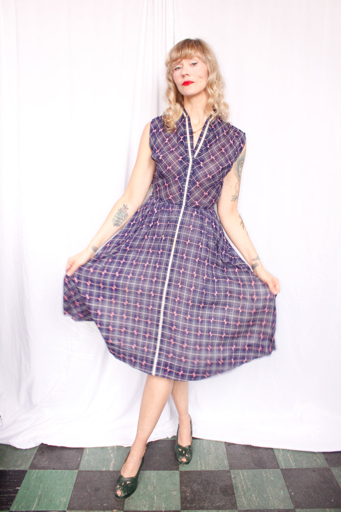 1950s R&K Originals Purple Day Dress - Small