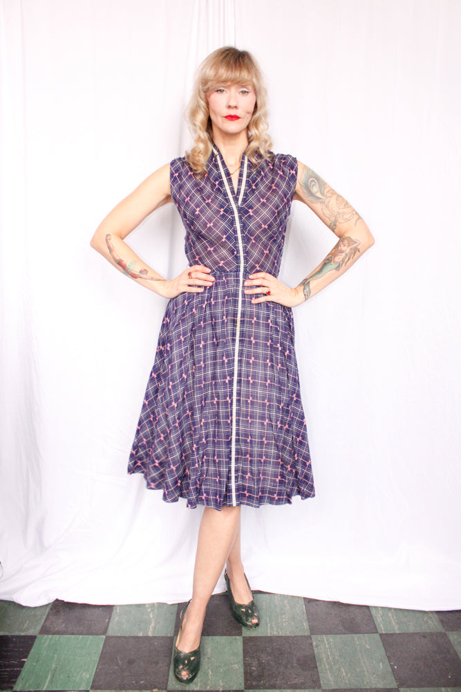 1950s R&K Originals Purple Day Dress - Small