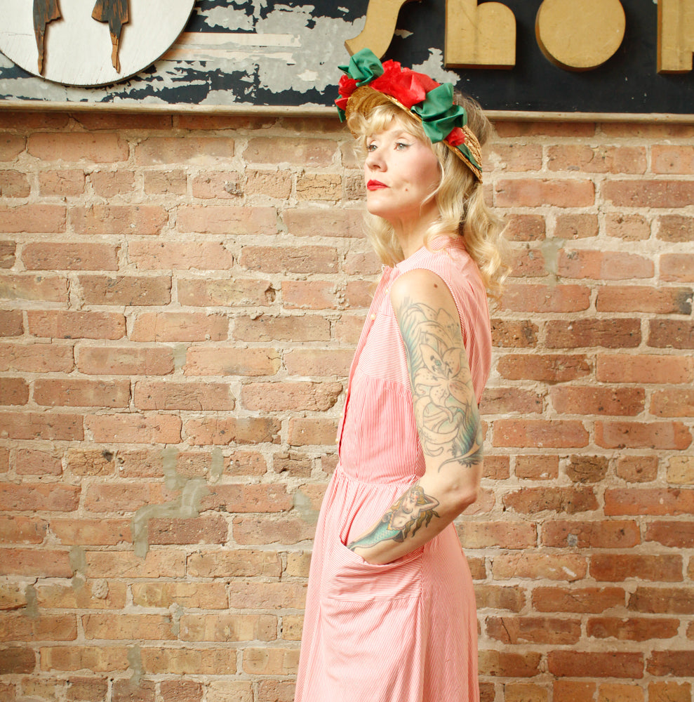 1950s Floral Sun Hat