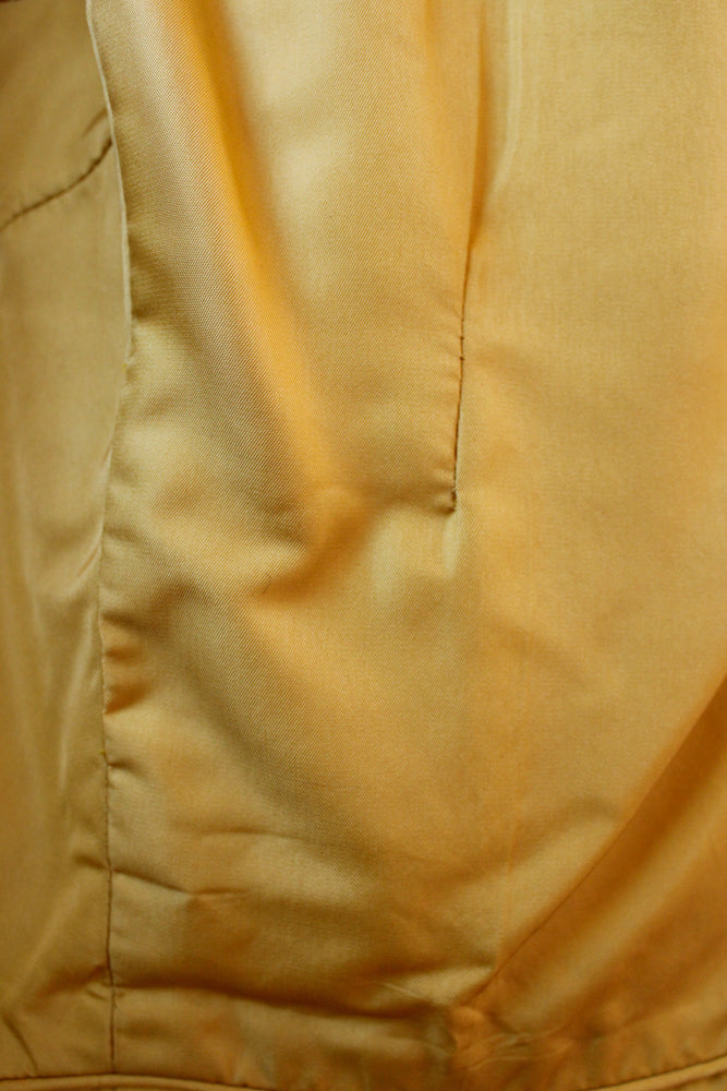 1960s Gold Beaded Silk Cocktail Dress - Small