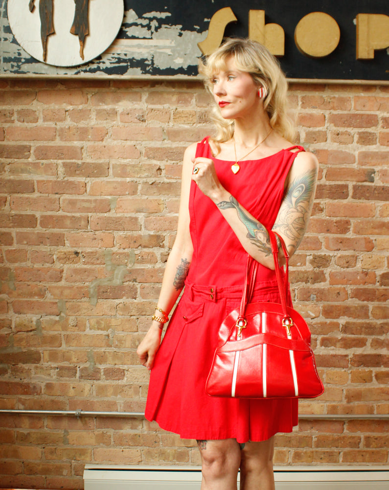 1960s Plastic Mod Striped Clip On Earrings