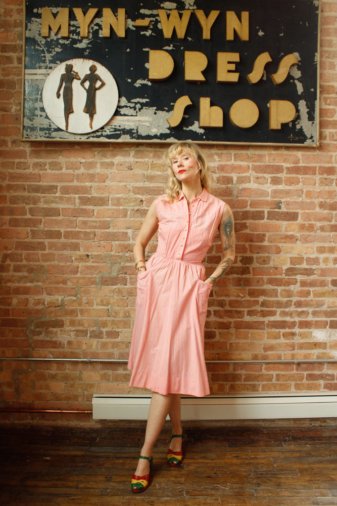 1950s Henry Rosenfeld Striped Shirtwaist Dress - Small