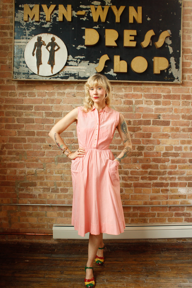 1950s Henry Rosenfeld Striped Shirtwaist Dress - Small