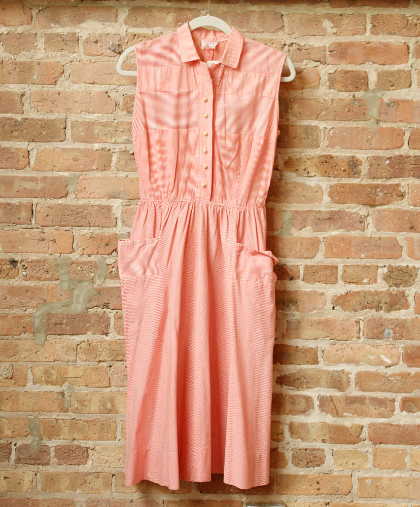 1950s Henry Rosenfeld Striped Shirtwaist Dress - Small