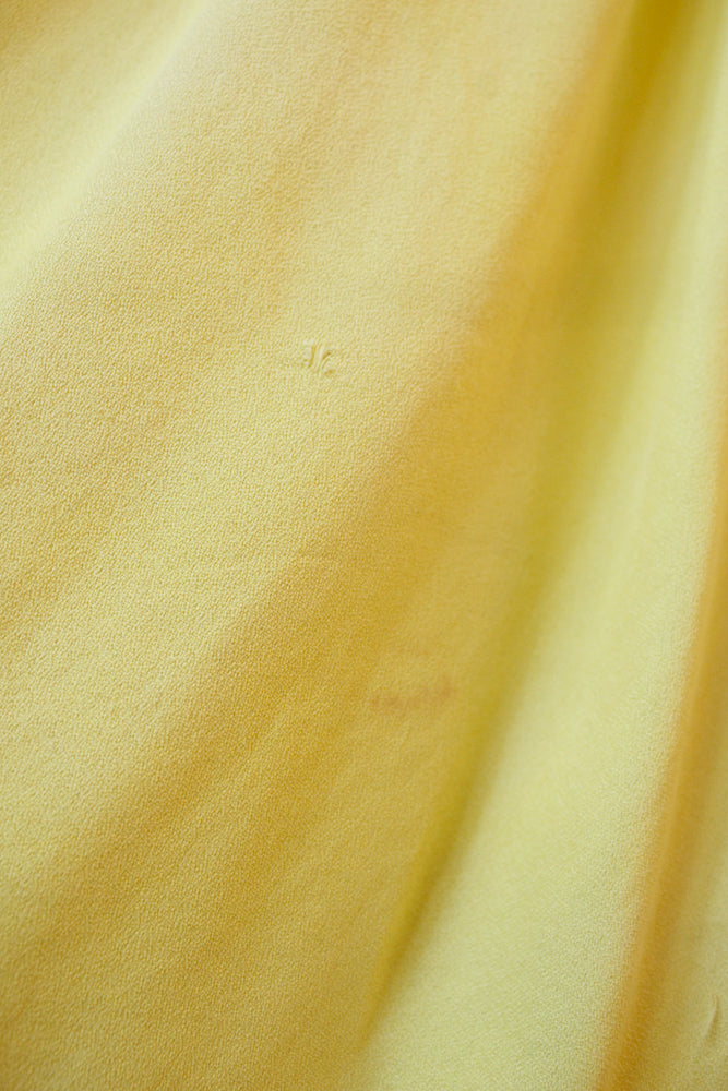 1940s Rayon Ruffle Lemon Blouse - Small