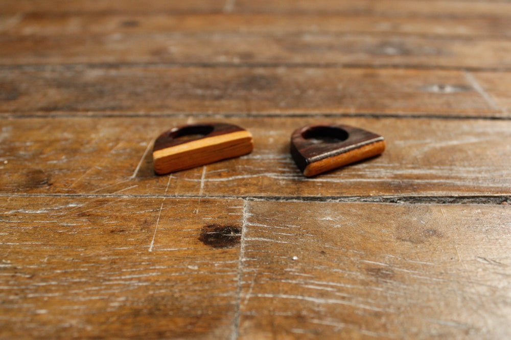 1970s Wood Stacked Rings size 5