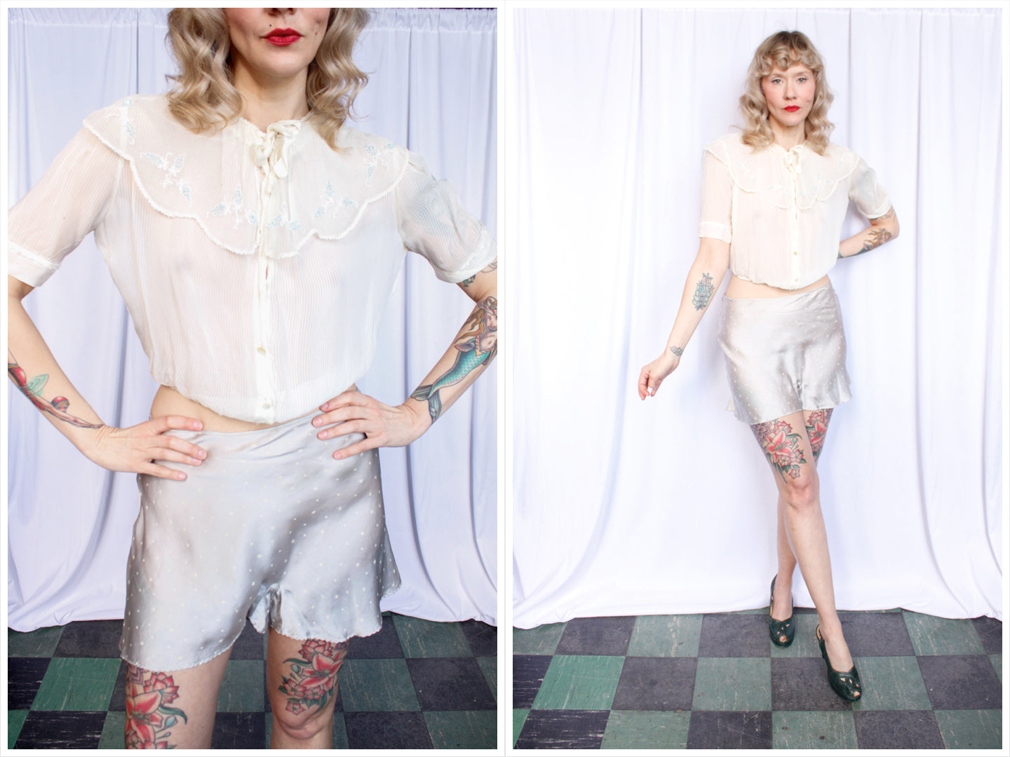 1910s Edwardian Ivory Silk Blouse - S/M