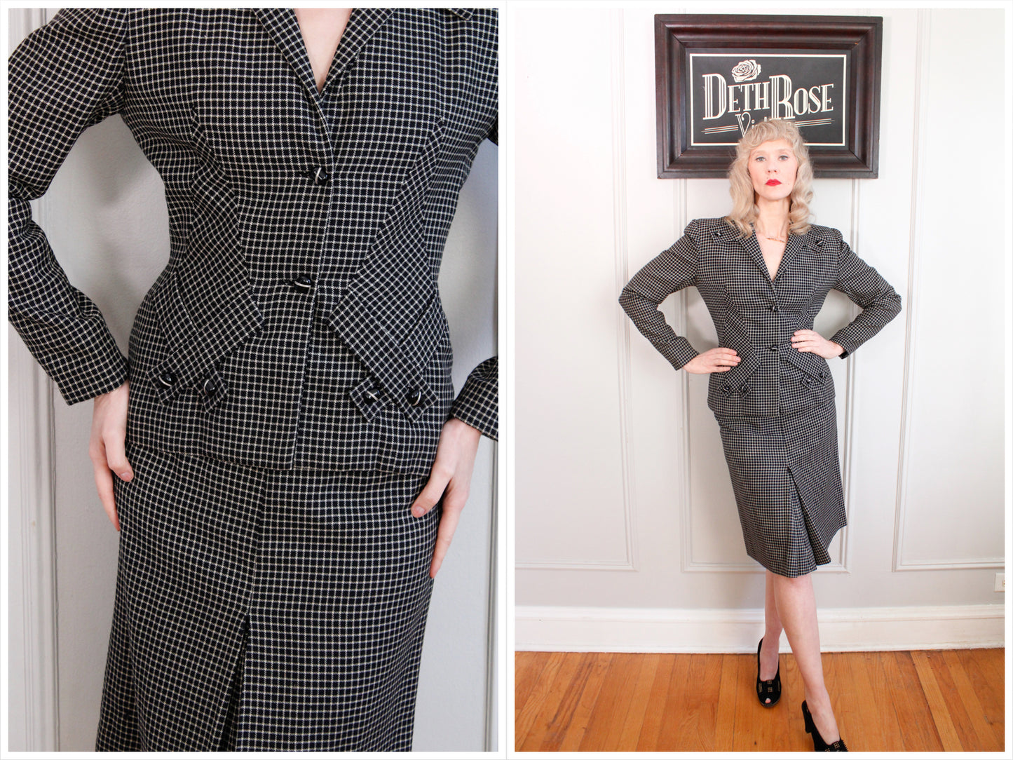 1940s Milgrim Rachel 2pc Wool Suit - Small