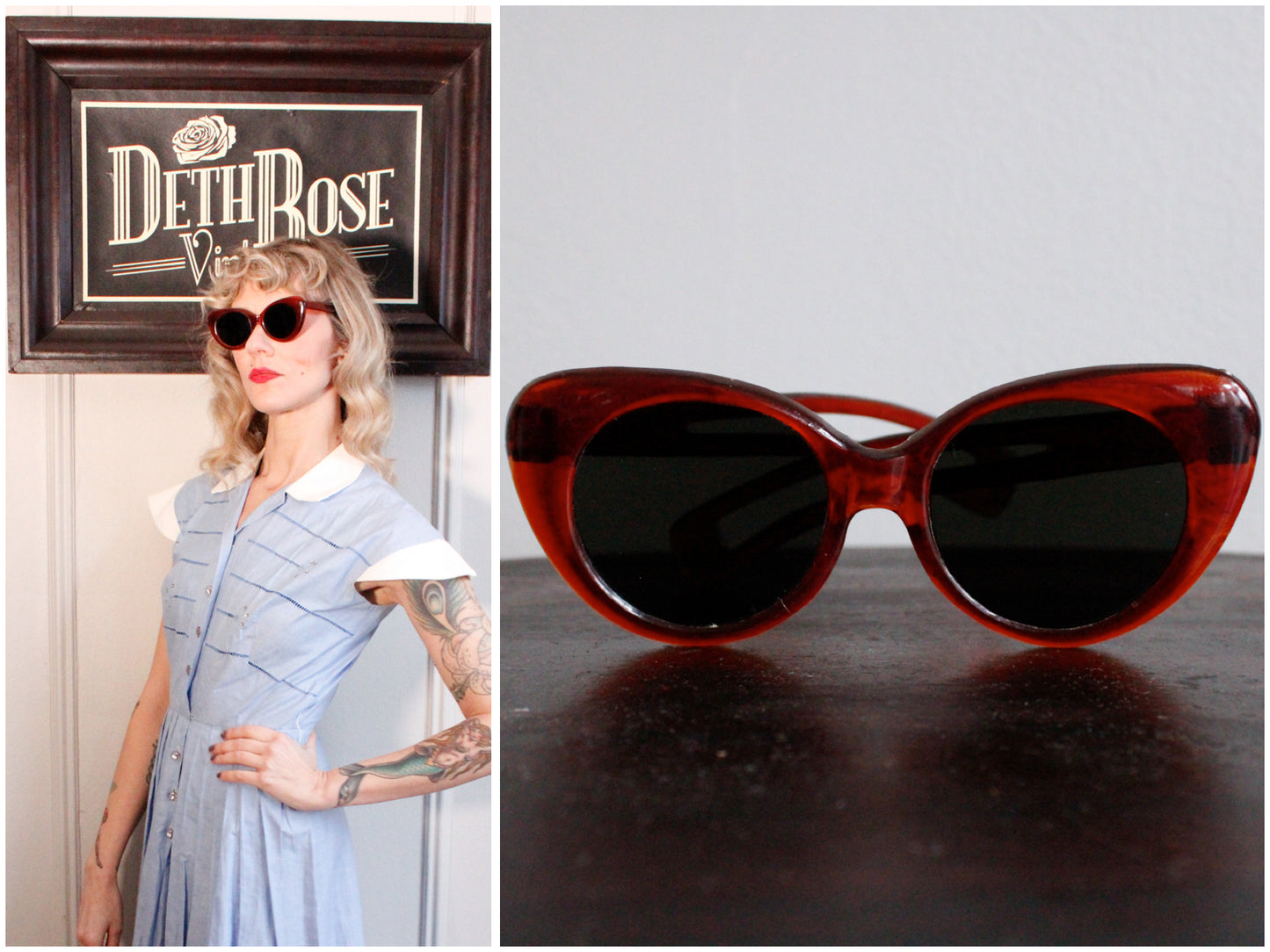 1940s Amber Plastic Sunglasses