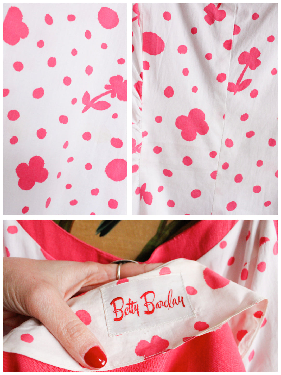 1950s Betty Barclay Pink Floral Day Dress & Bolero - Med