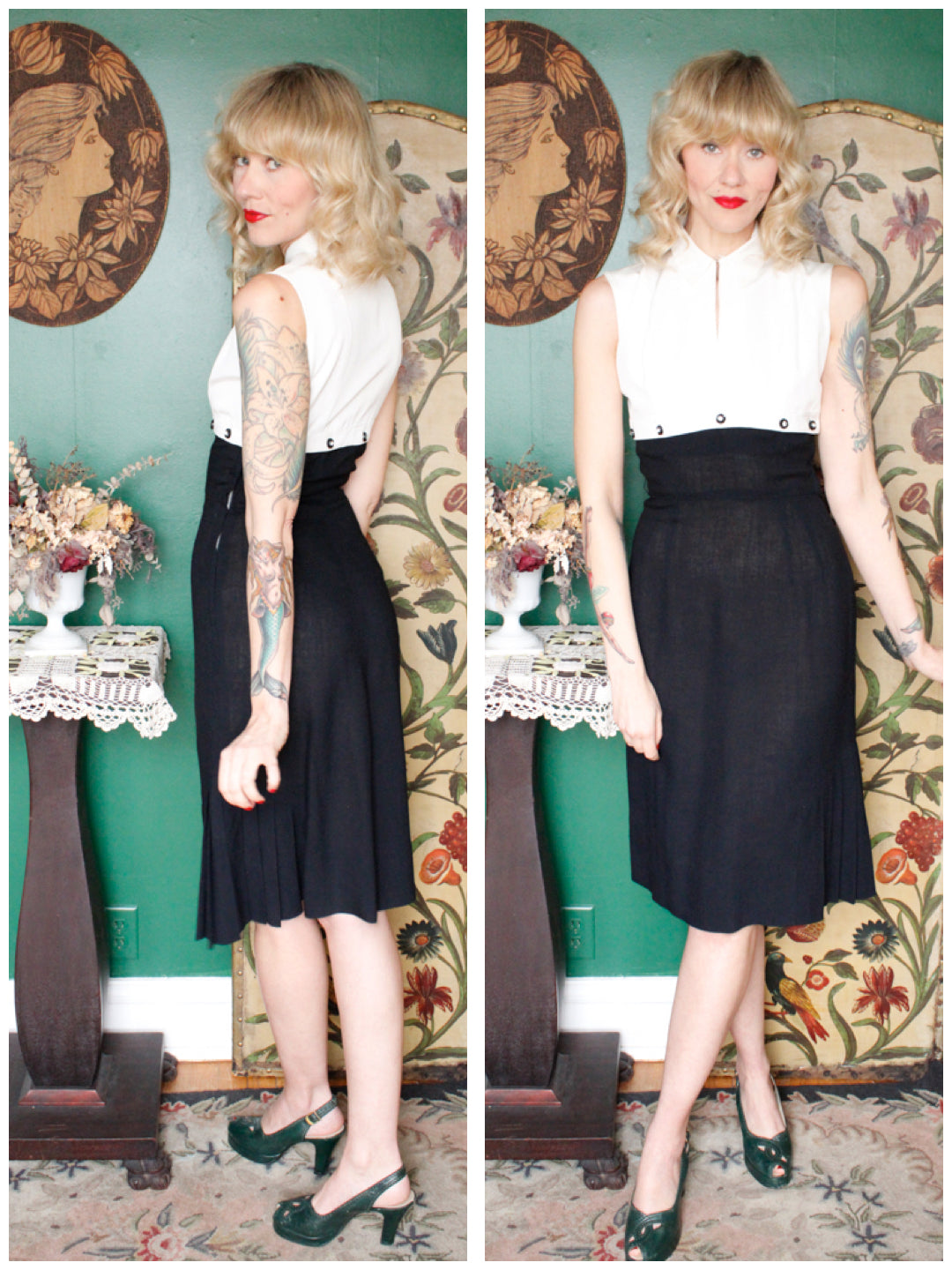 1950s 2pc Hal-Mar Cocktail Dress - Small
