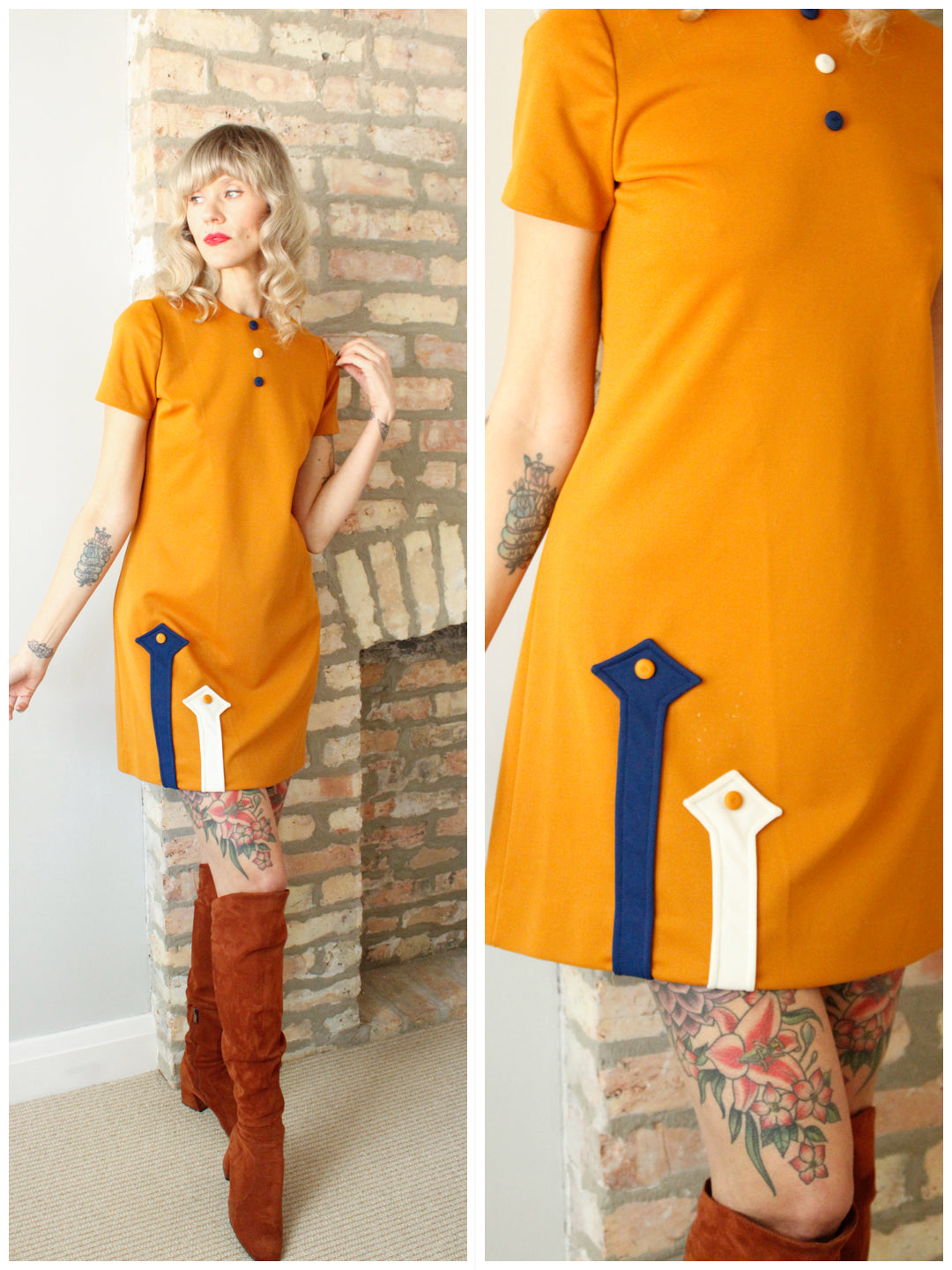 1960s Mod Arrow Aline Dress