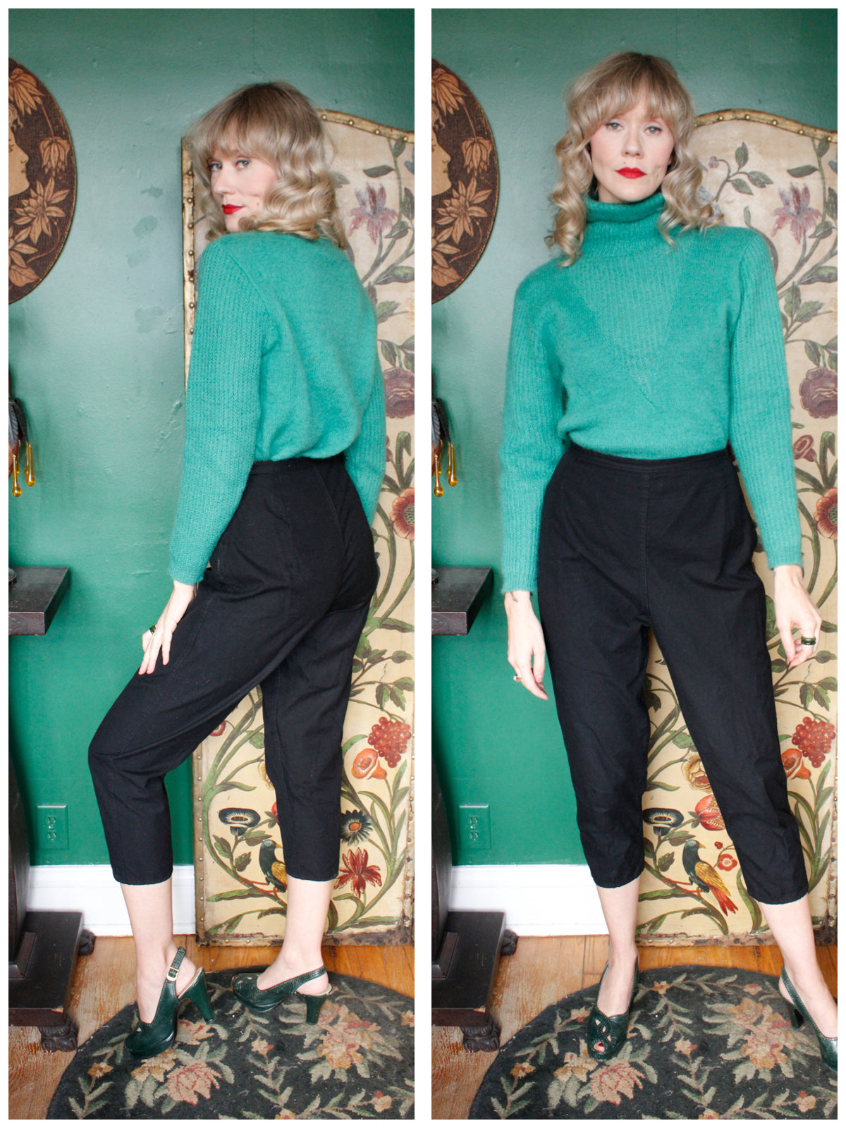 1960s Green Mohair Pullover Sweater