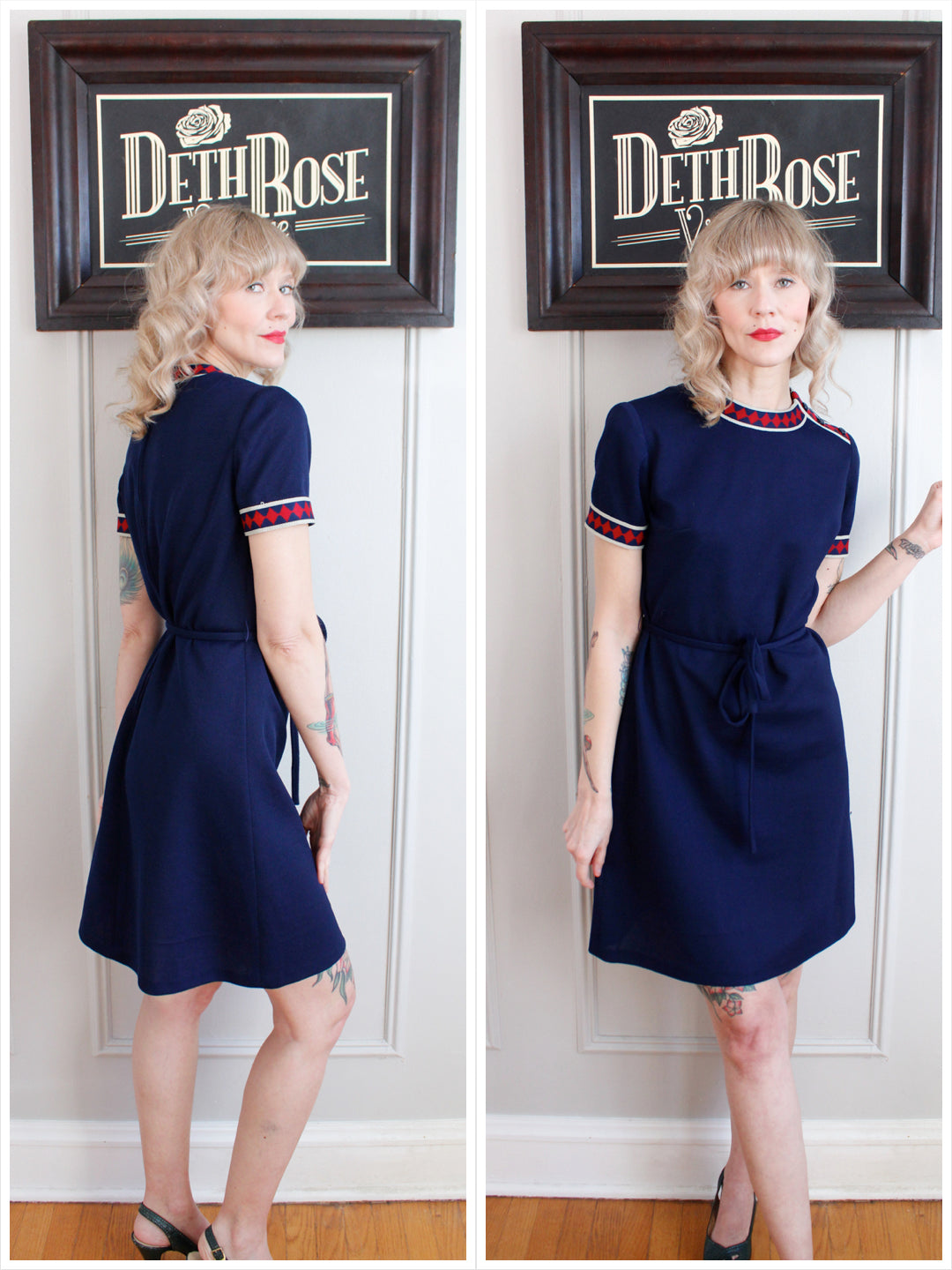 1960s Leslie Fay Poly Knit Dress - Medium