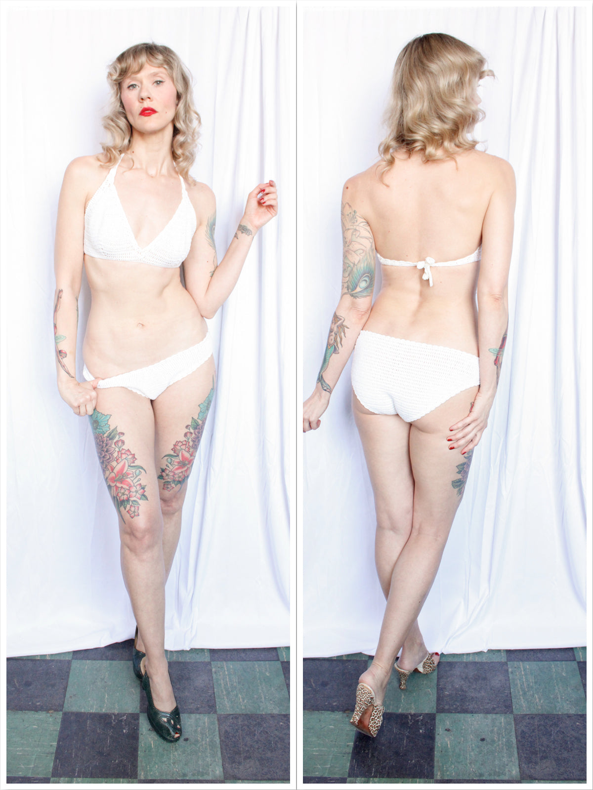 1970s Bond Girl Knit Bikini - Medium