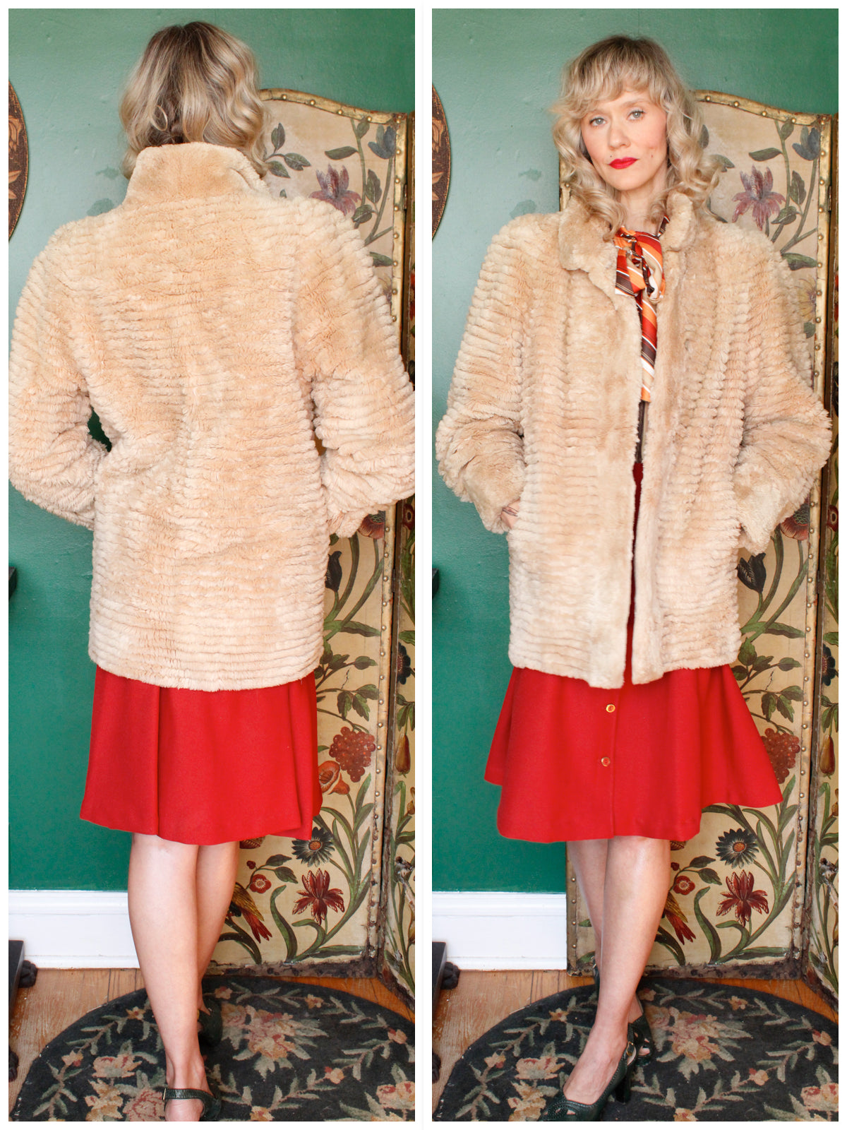 1970s Blonde Faux Fur Coat