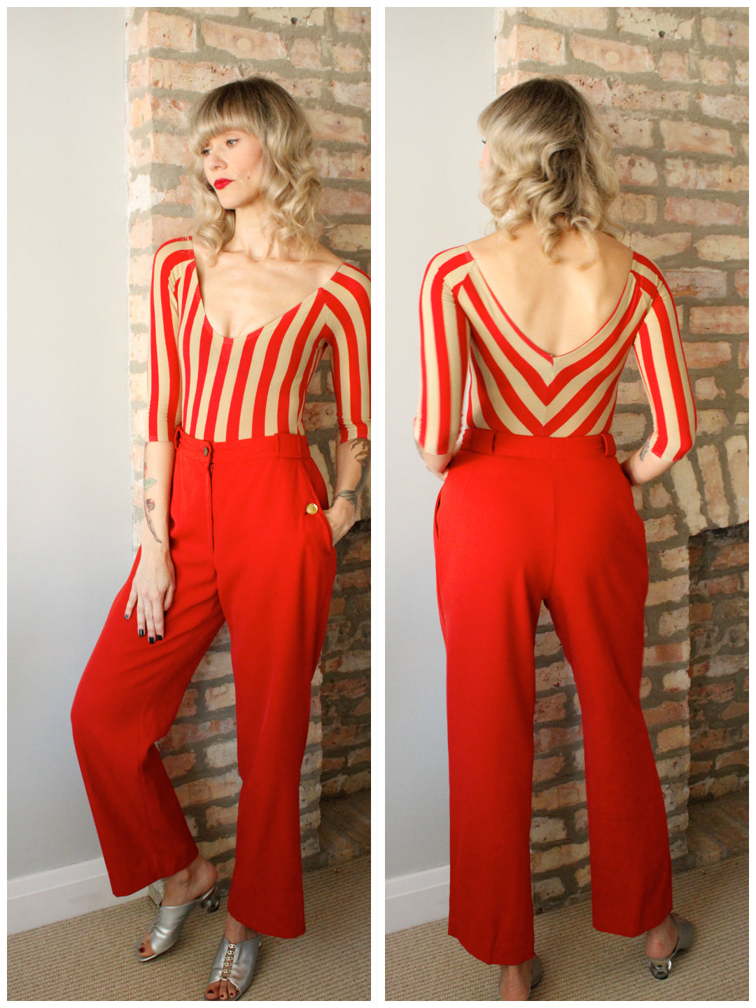 1970s Vintage Red Gucci Pants