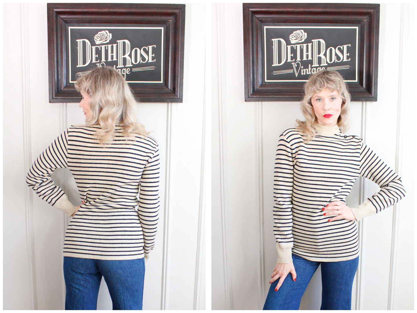 1990s Tricots Wool Striped Sweater - M/L