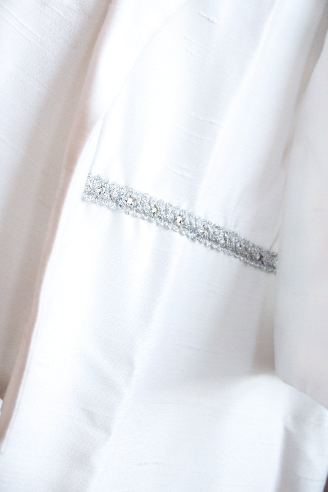 1960s Winter White Silk Dress & Jacket - Small