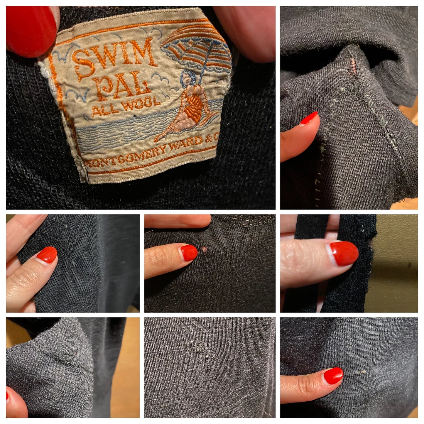 1920s Swim Pal Wool One Piece Bathing Suit - Small