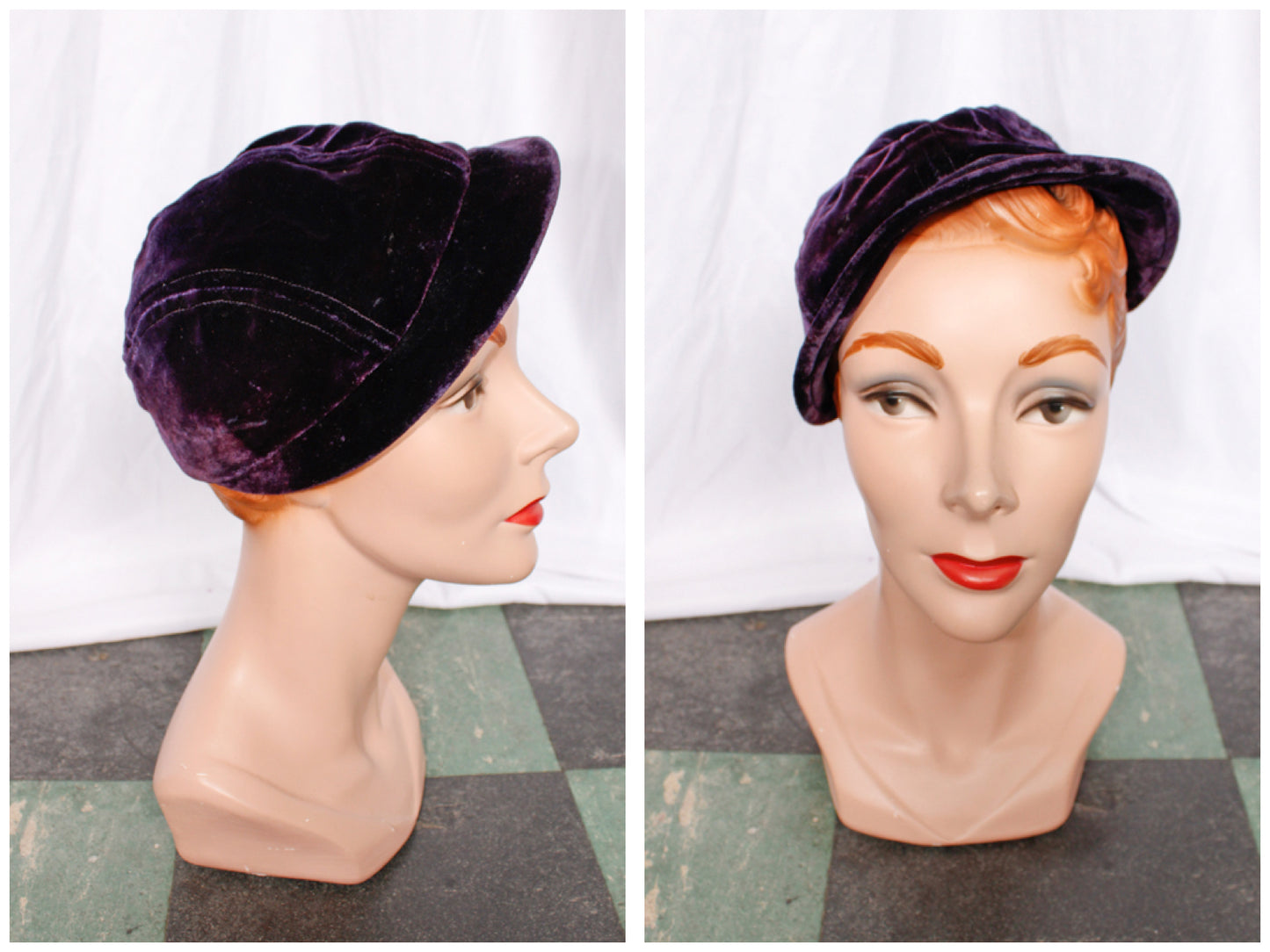 1930s Purple Velvet Betmar Chapeau