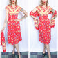 1940s Doris Dodson Rayon Floral Dress with Scarf - Xsmall 