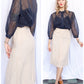 1940s Beige Linen Pencil Skirt - Small