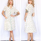 1940s Bill Sims Togs Half Size Floral Dress - XL