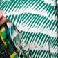 1940s Doris Dodson Green & White Stripe Dress - Small 