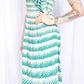 1940s Doris Dodson Green & White Stripe Dress - Small 