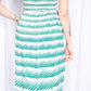 1940s Doris Dodson Green & White Stripe Dress - Small 