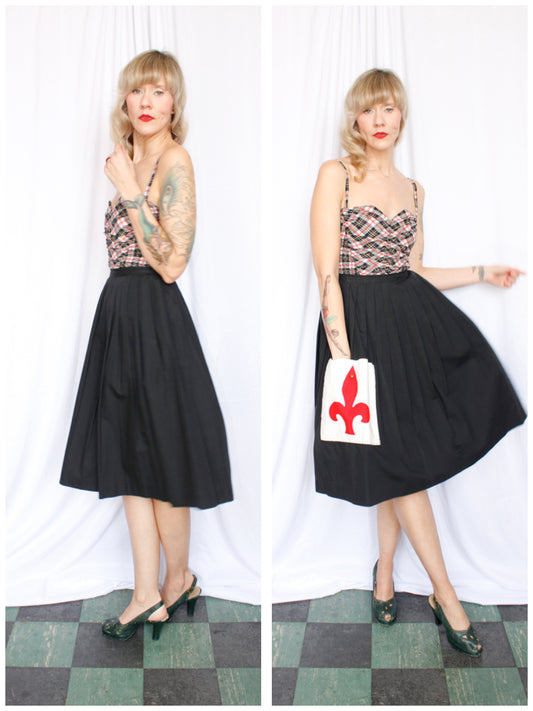 1950s College Town Large Pocket Skirt - Small
