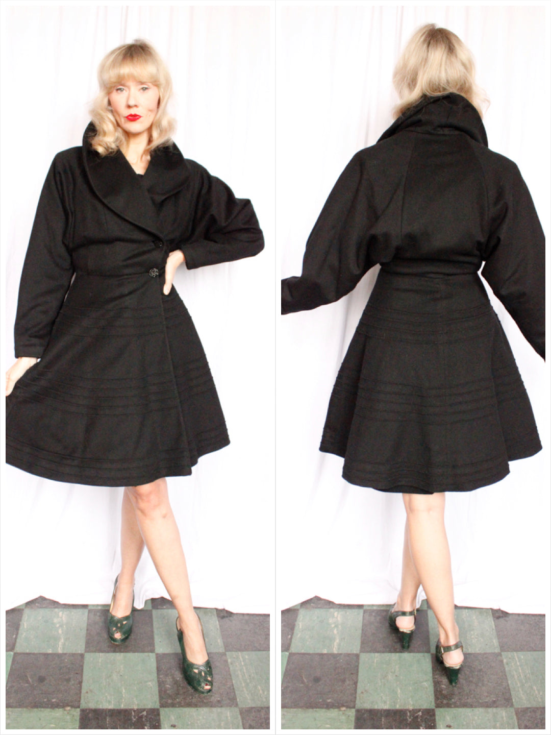 1950s Jolee Wool Princess Coat - Xs/S