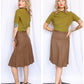 1950s Fall Linen Suburban Walker Skirt - M/L