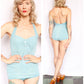 1950s Pennys Light Blue Swimsuit - Medium