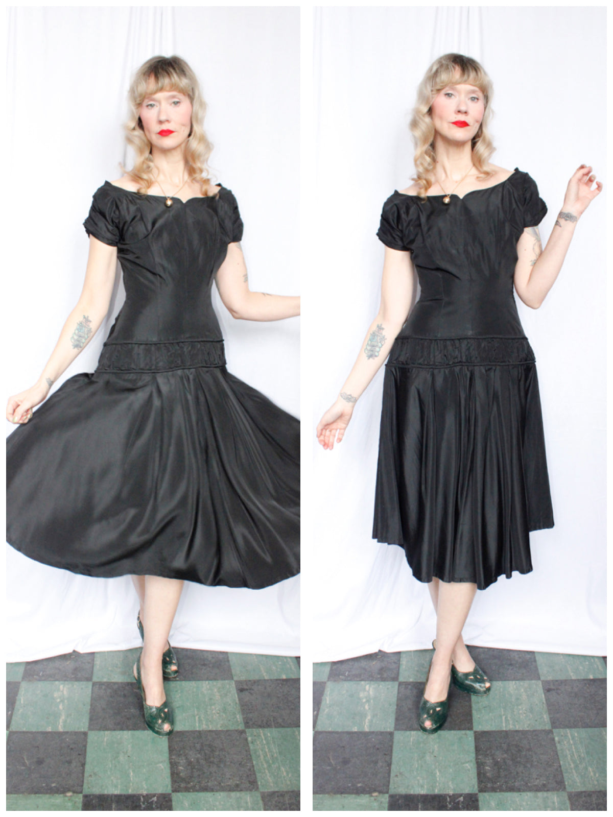 1950s Toni Todd Taffeta Dress - Small