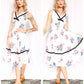 1950s Floral Cotton Day Dress - Small