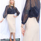 1950s Swiss Dot Sheer Navy Blouse - M/L