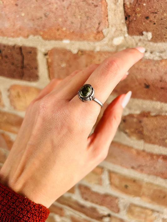 1990s Moon Stone Sterling Silver Ring - 8