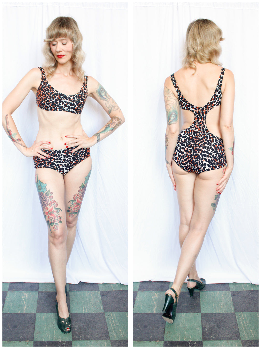 1960s Cheetah RARE & Iconic Cole of California Bathing suit - Small