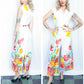 Late 1960s Bright Floral Jumpsuit - Small