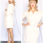 1960s Italian Gino Paoli Cream Wool Knit Trench Coat - Medium