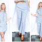 1970s Joyce 2pc Mini Dress & Bell Bottom Pant - Medium