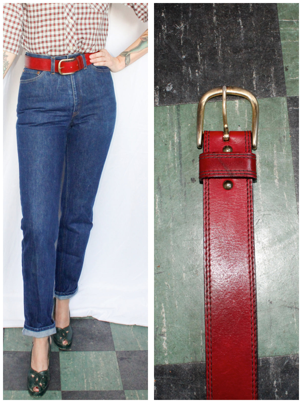 1970s Oxblood Red Leather Belt - M/L